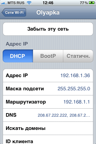 Скриншоты настроек Apple iPhone 3G S