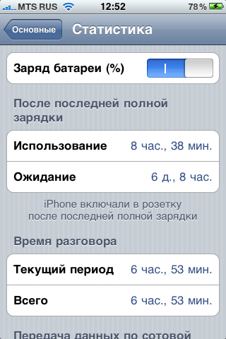 Скриншоты настроек Apple iPhone 3G S