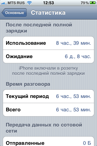 Скриншоты настроек Apple iPhone 3G S
