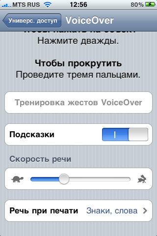 Скриншоты настроек Apple iPhone 3G S