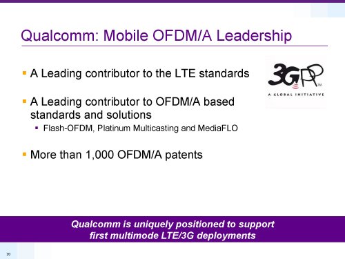 Qualcomm, LTE rel.8 and beyond