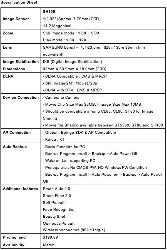  Samsung SH100
