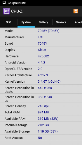  Alcatel One Touch POP S7