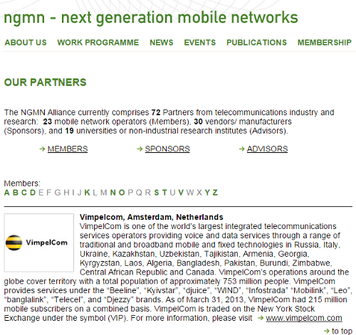 Vimpelcom - NGMN