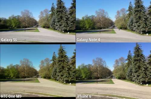  A comparison of the cameras Samsung Galaxy S6, HTC One M9, Galaxy Note iPhone 4 and 6 