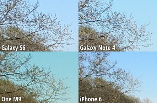  A comparison of the cameras Samsung Galaxy S6, HTC One M9, Galaxy Note iPhone 4 and 6 