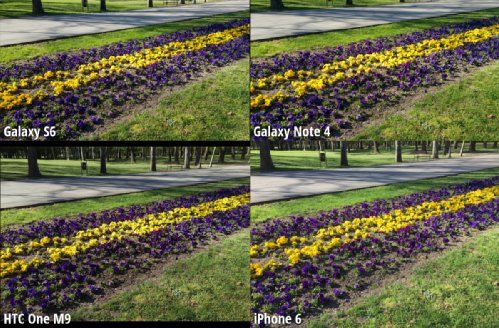  A comparison of the cameras Samsung Galaxy S6, HTC One M9, Galaxy Note iPhone 4 and 6 