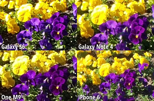  A comparison of the cameras Samsung Galaxy S6, HTC One M9, Galaxy Note iPhone 4 and 6 