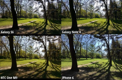  A comparison of the cameras Samsung Galaxy S6, HTC One M9, Galaxy Note iPhone 4 and 6 