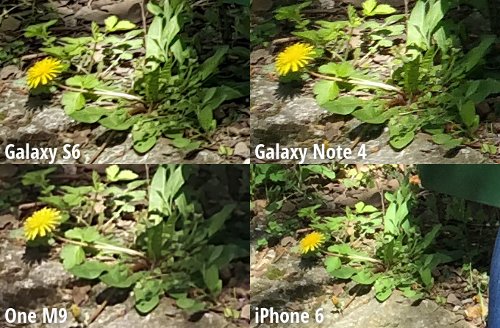  A comparison of the cameras Samsung Galaxy S6, HTC One M9, Galaxy Note iPhone 4 and 6 