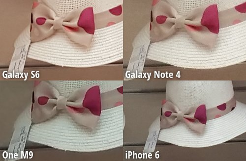  A comparison of the cameras Samsung Galaxy S6, HTC One M9, Galaxy Note iPhone 4 and 6 