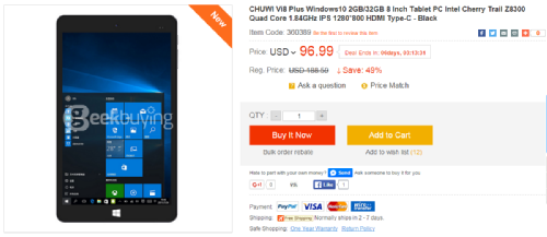 : Chuwi Vi8 Plus  Windows-   USB Type C