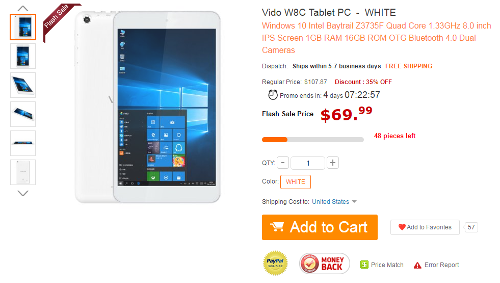 : Vido W8C  Windows-  $76