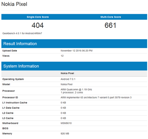 :  Geekbench    Nokia 