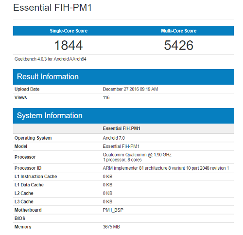 : Qualcomm Snapdragon 835   Geekbench