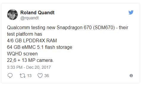 : Qualcomm Snapdragon 670      