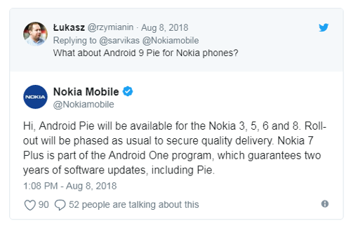 :   Nokia    Android 9.0 Pie