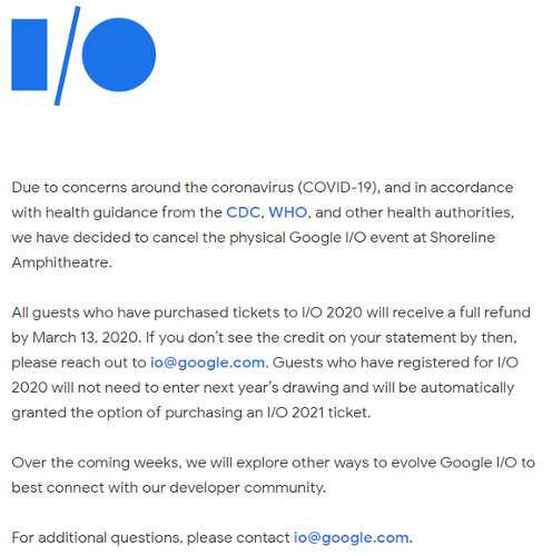  : Google I/O 2020  - COVID-19