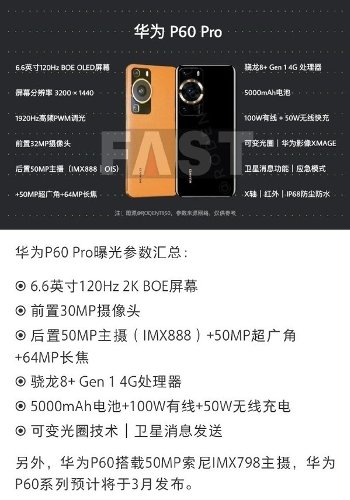Слухи: Huawei P60 и P60 Pro представят в марте