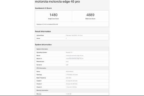 : Motorola Edge 40 Pro   Geekbench