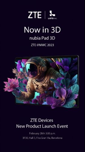 : ZTE   Nubia Pad 3D Launching 28   MWC 2023