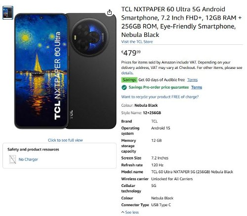 :    TCL NxtPaper 60 Ultra 5G  