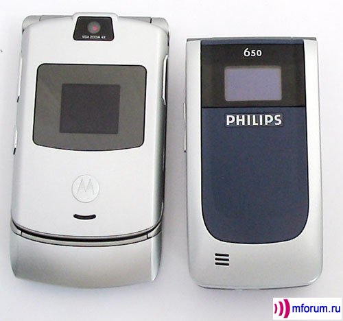  - Motorola V3 RAZR,  - Philips Xenium 650.