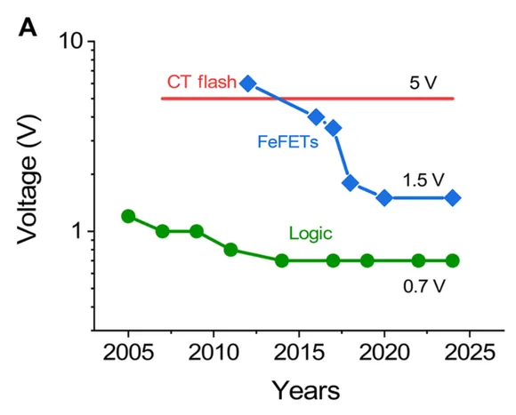 � ��������� ������������ ������� ������������ �������� ����������� FeFET � ���������� �������� ������ 1��